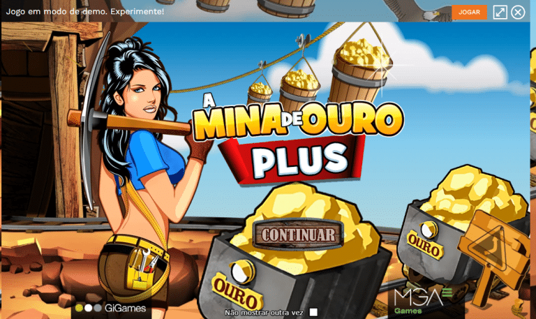 Jogo em modo demo na Nossa Aposta com créditos virtuais e sem apostas reais.