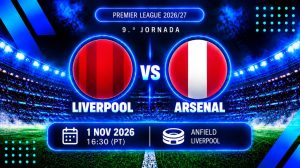 Liverpool vs Arsenal novembro 2026 - Prognosticos, apostas e odds